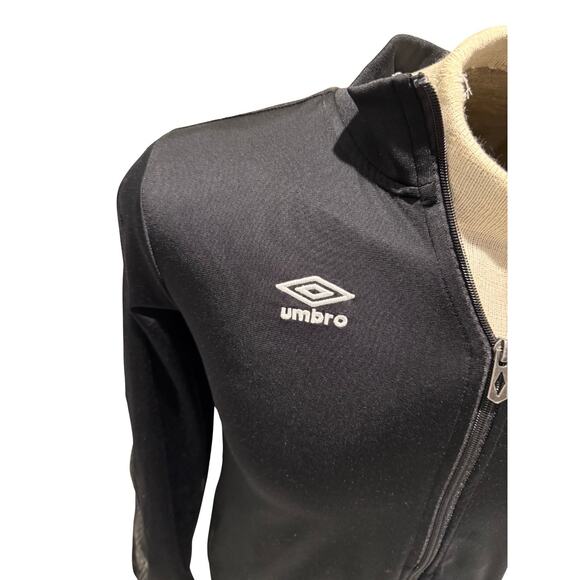 Umbro Track Jacket Black Full Zip Medium Retro Soccer Training Top - Picture 2 of 6